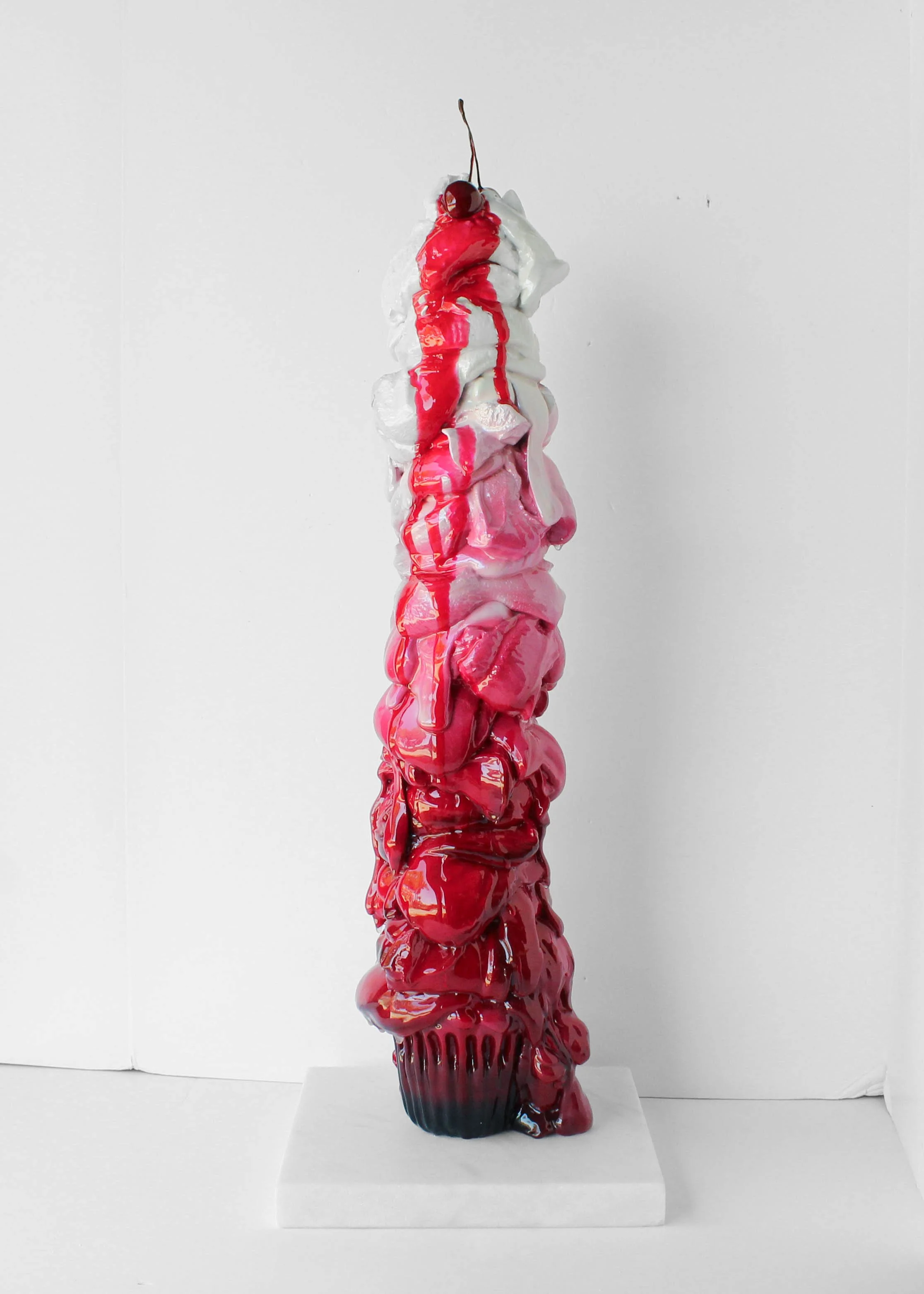 Bubblegum Tower (Ombre red-pinks) -29inx12in-Resin on marble base-Free standing-$3,800--4.jpg