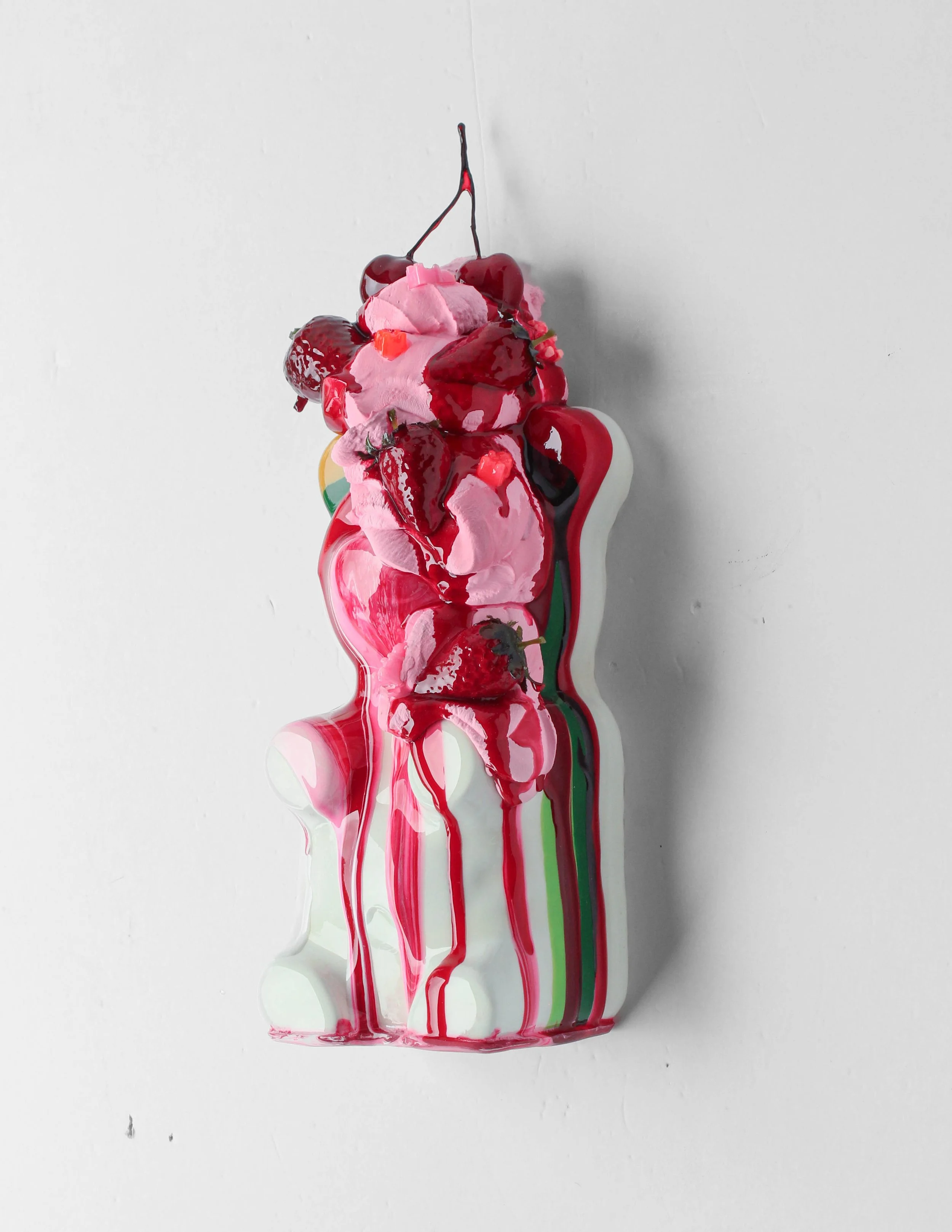 Strawberries and Cream Creampie-14x 6x6in -Hydrocal, resin, pigmented cement -$1,600--4.jpg