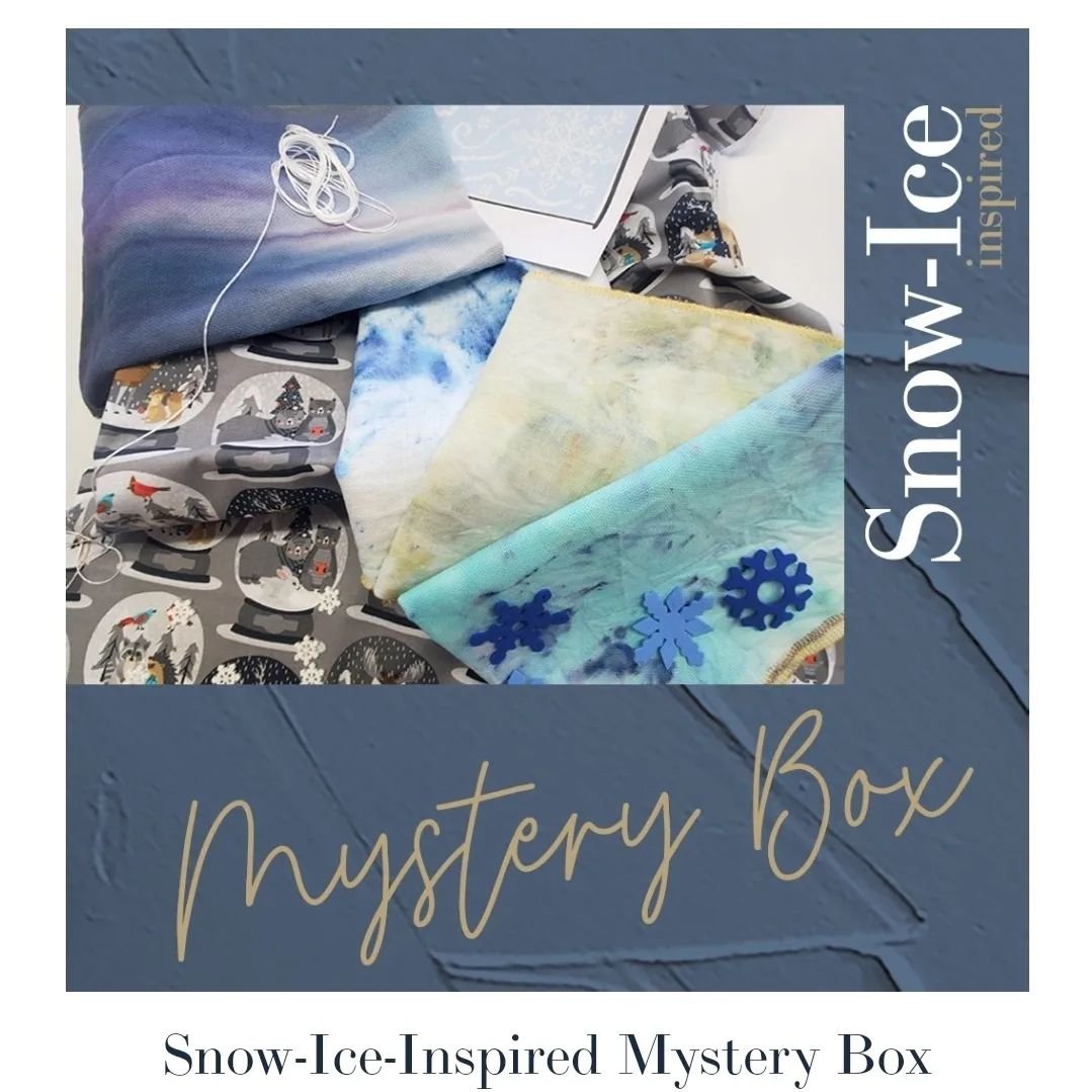 The next Mystery Box is available ❄️ 🧊 

This one is Snow-Ice Inspired

Thank you so much @misfit.stitches for contributing the pattern to this box. Super excited. 💙🤍💜💚
Fabrics, project bags, floss and much much more!

Www.thesewingshop.ca or li