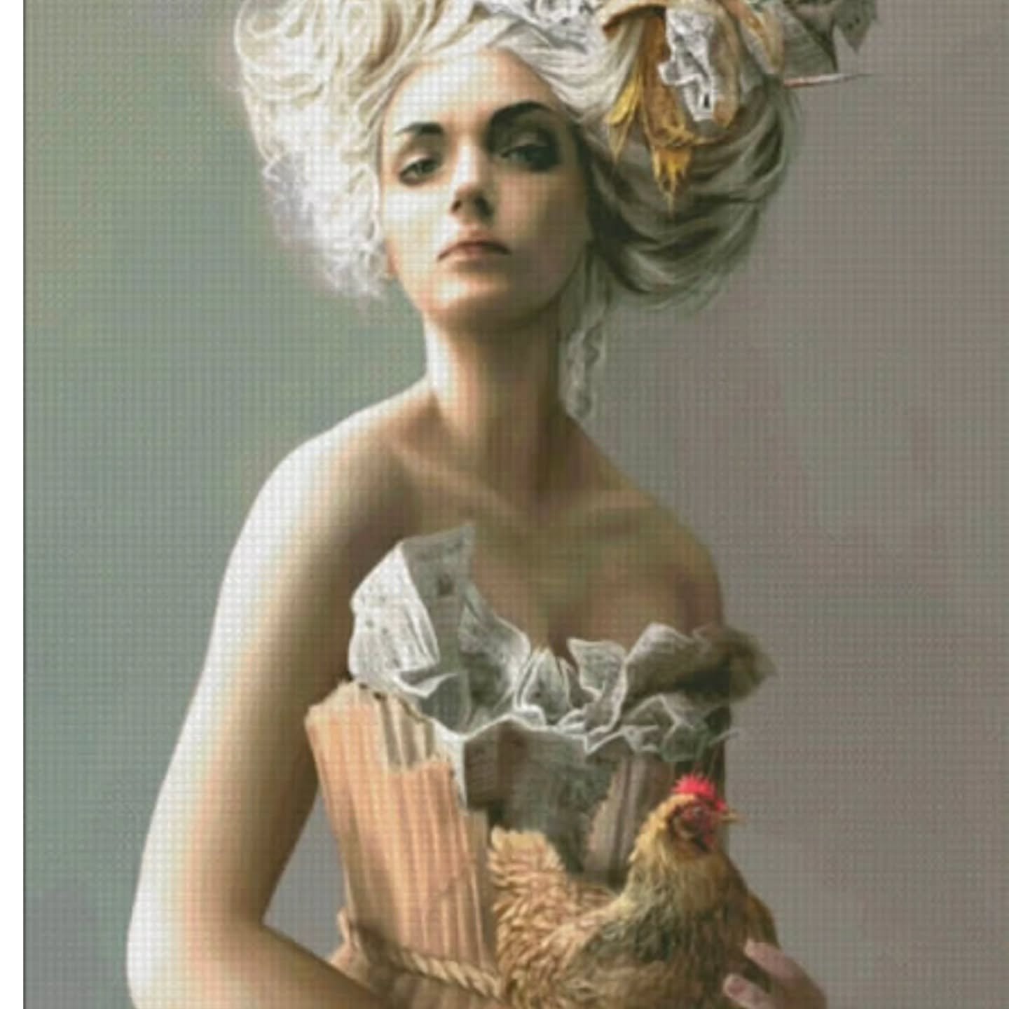 Day 2 and 3 stitch for wowvember was spent on this AMAZING piece

Glamour artwork by Marta Dahlig charted by Heaven and Earth Designs. Im deleting the background 

She looks a bit freaky now, but I LOVE this piece so much 

#haed 
#heavenandearthdesi