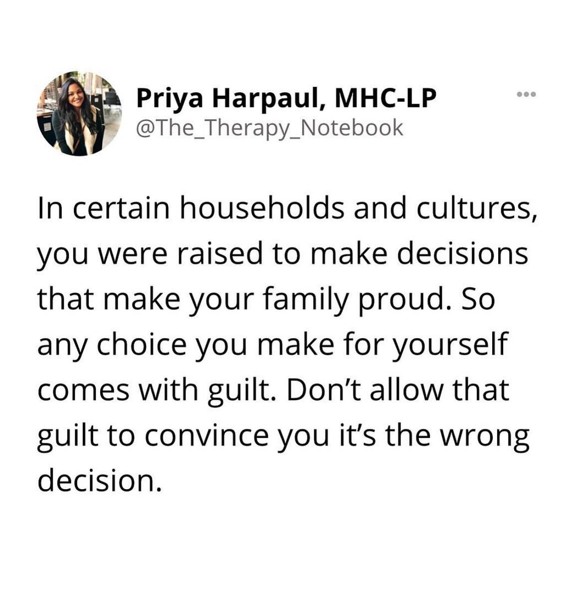 The presence of, what you think is, guilt doesn&rsquo;t always mean you did something wrong. You were conditioned to think it was wrong. There&rsquo;s a difference. 

Remember, being mindful of your family dynamics does not make you ungrateful. 

#Ge