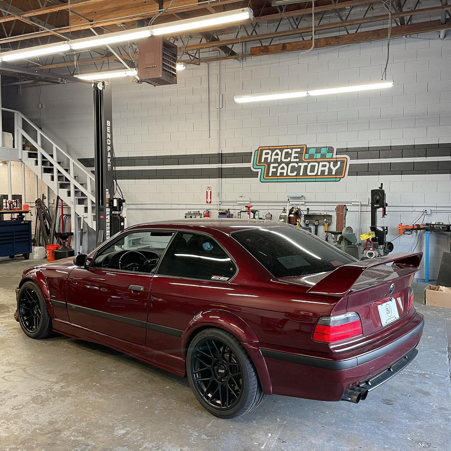 @ramanlazary brought in his beautiful s54 e36 in for a new set of @kw_suspension v2s. Got it finally sitting and driving as good as it looks! Hit us up if you need a set of KW Coilovers! #racefactory