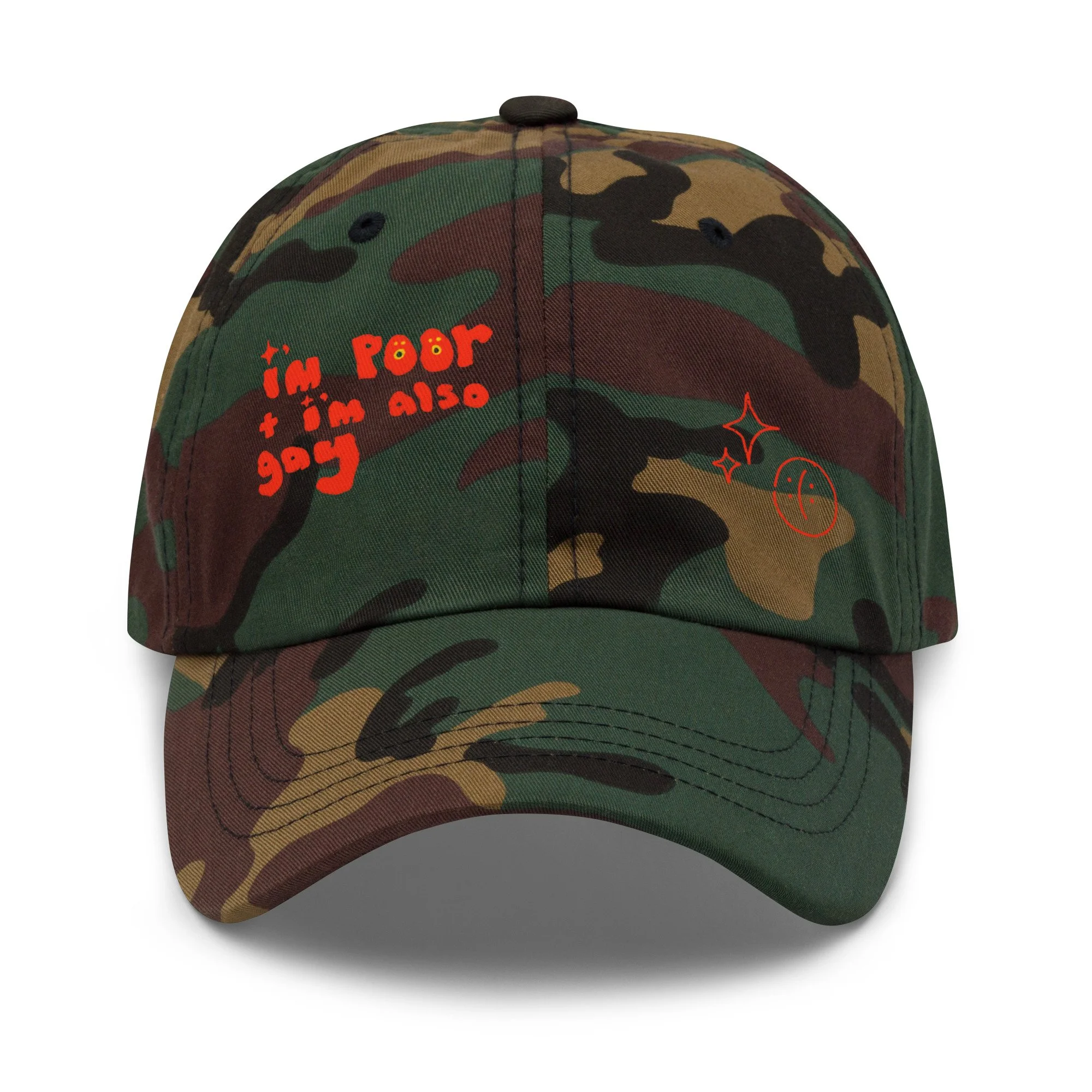 poor and gay- camo hat