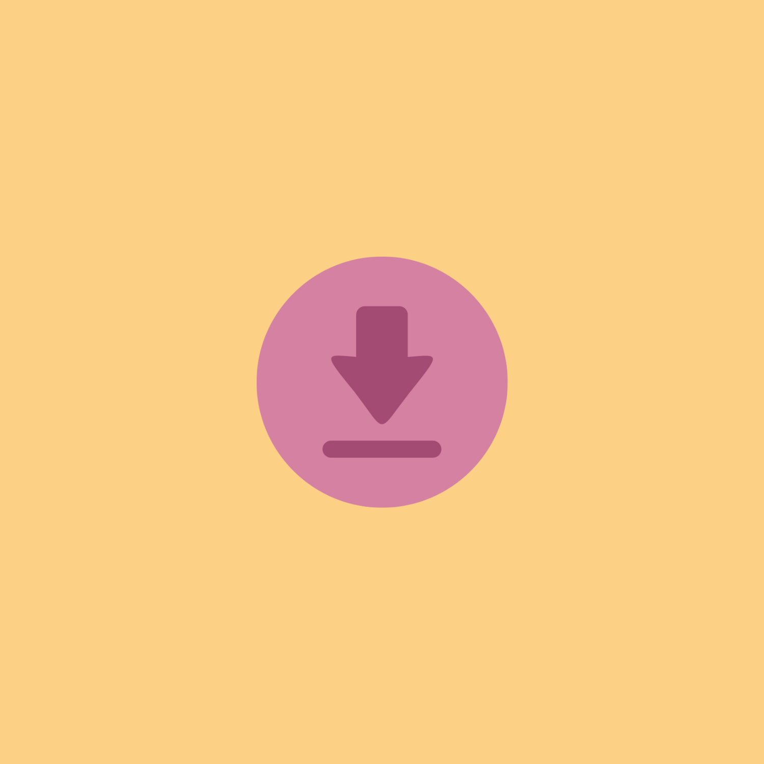 Lavender download icon on peach background