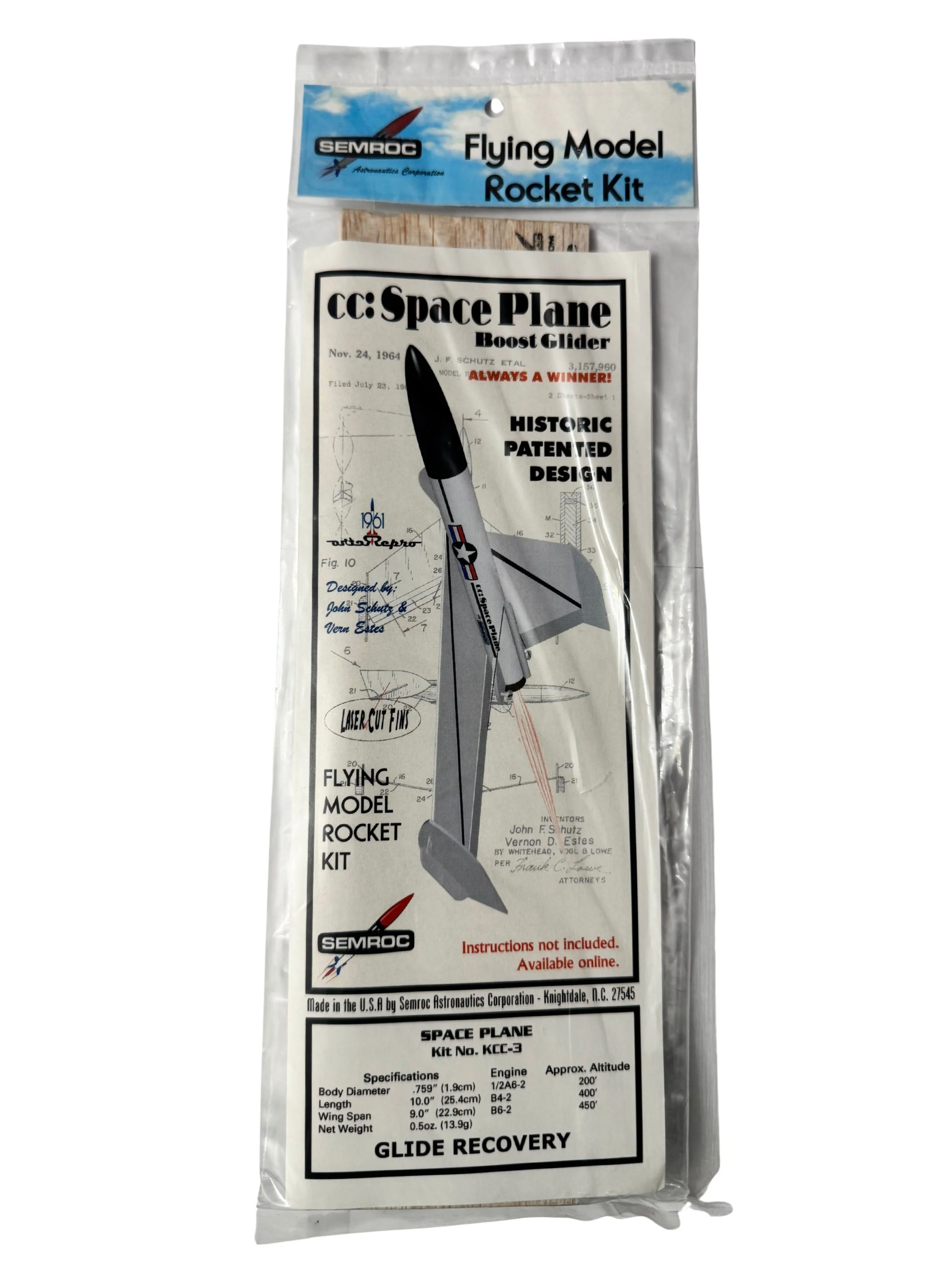Buy Semroc CC: Space Plane Flying Model Rocket Kit - #KCC-3 — Launch ...