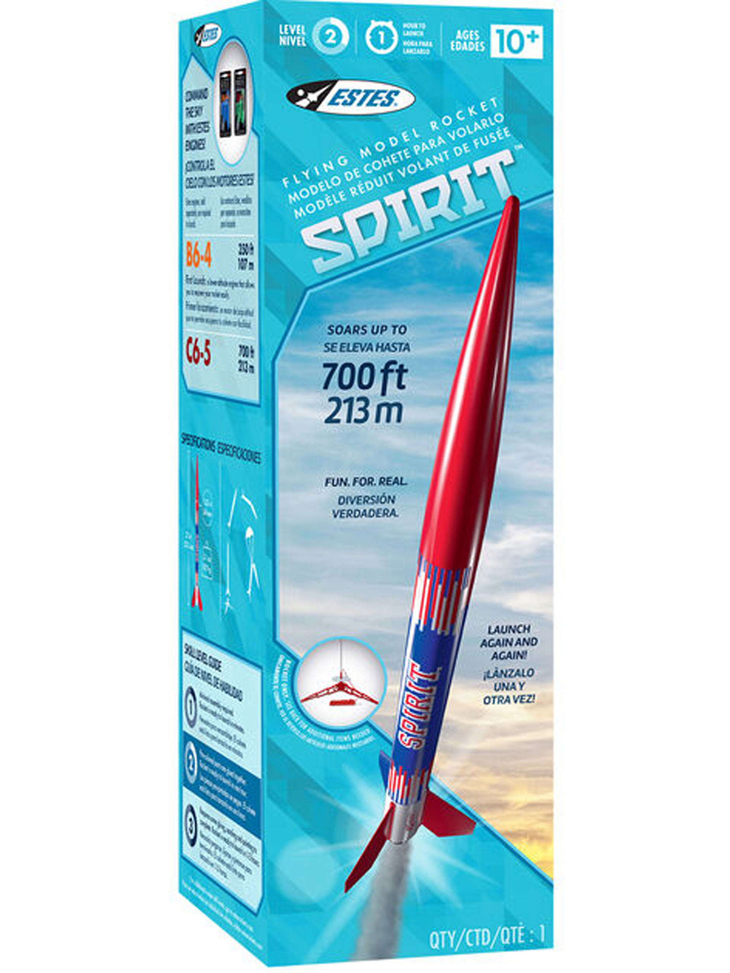 Great Beginners Kit Estes Spirit Model Rocket-ARF Almost Ready to Fly - #2492 