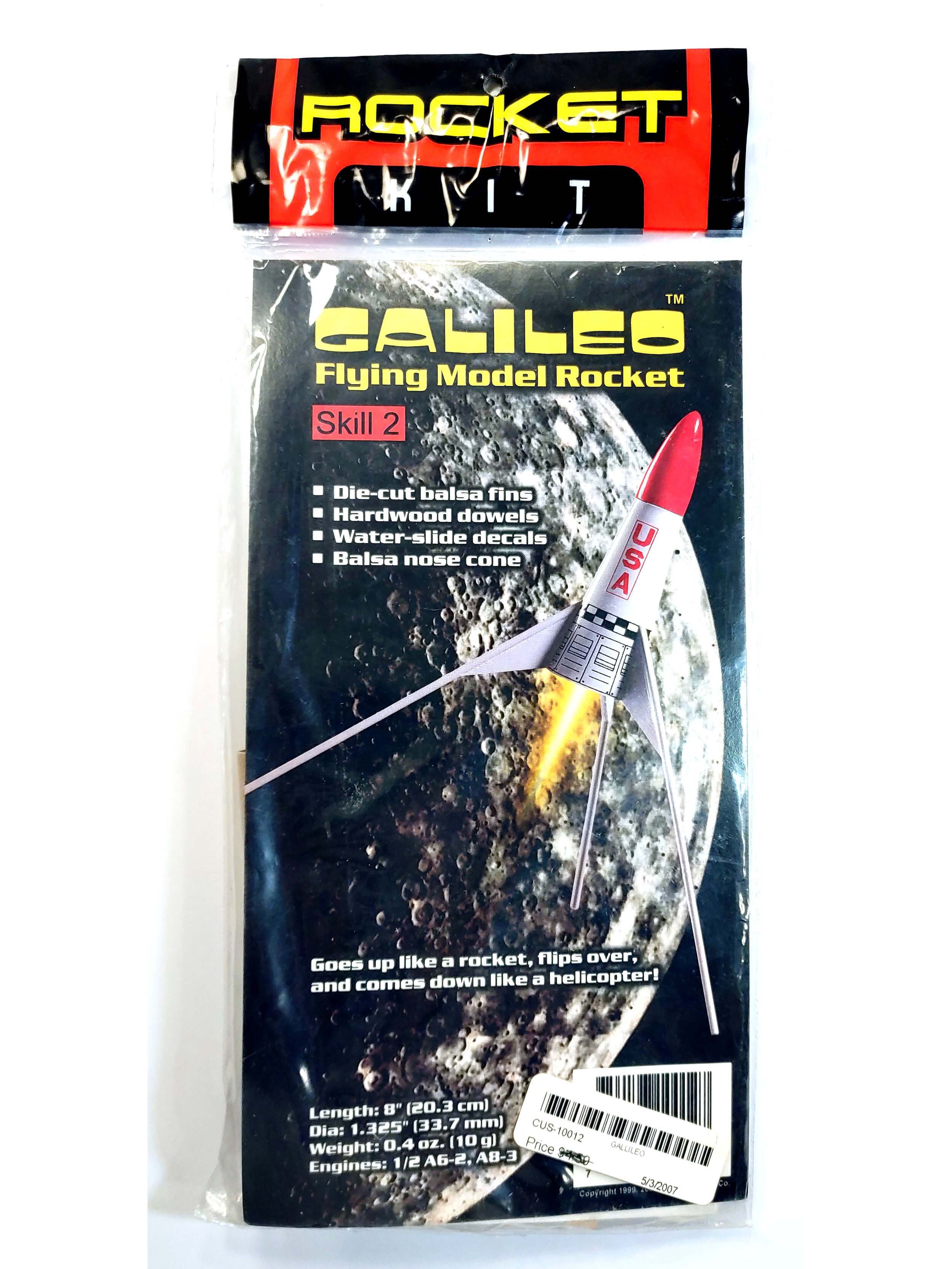 10012 CUSTOM GALILEO Flying Model Rocket Kit Skill 2 NEW 
