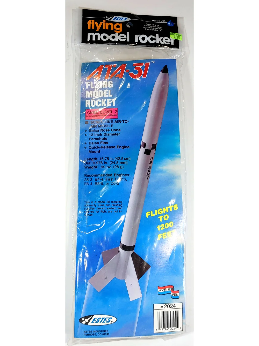 Toys & Hobbies Estes Airborne Surveillance Missile Model Rocket Kit