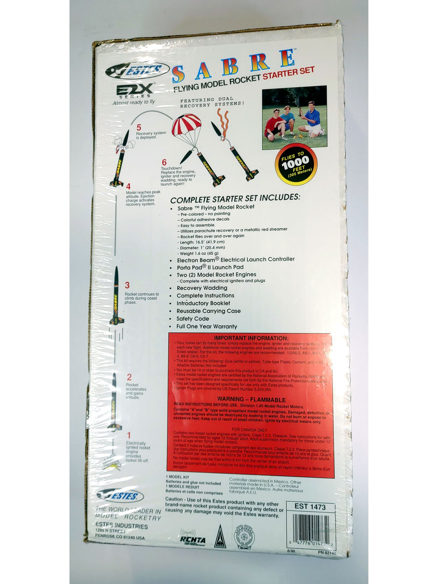 Buy Estes Sabre Flying Model Rocket Launch Set Kit - #1473