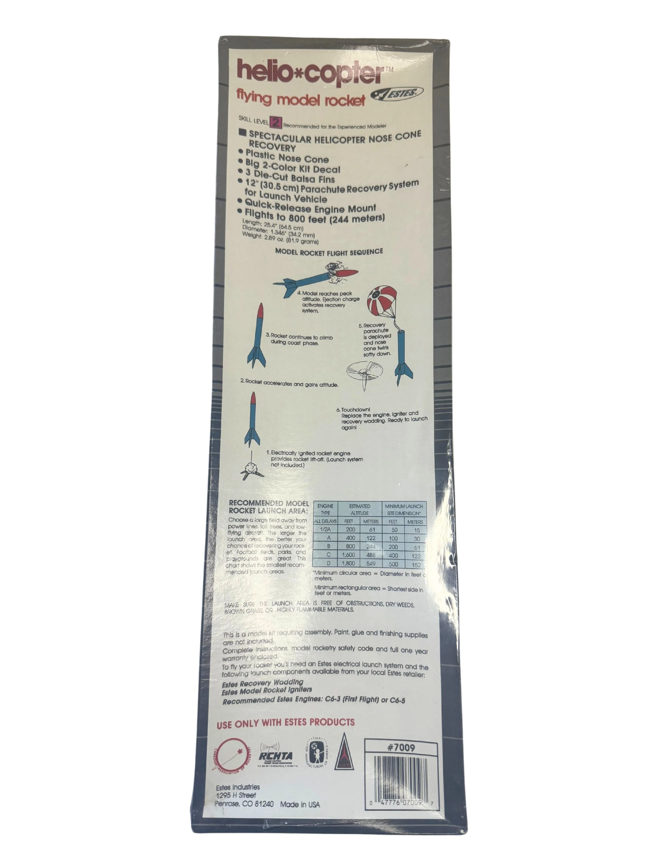 Buy Estes Helio Copter Flying Model Rocket Kit - #7009 (Boxed) — Launch ...