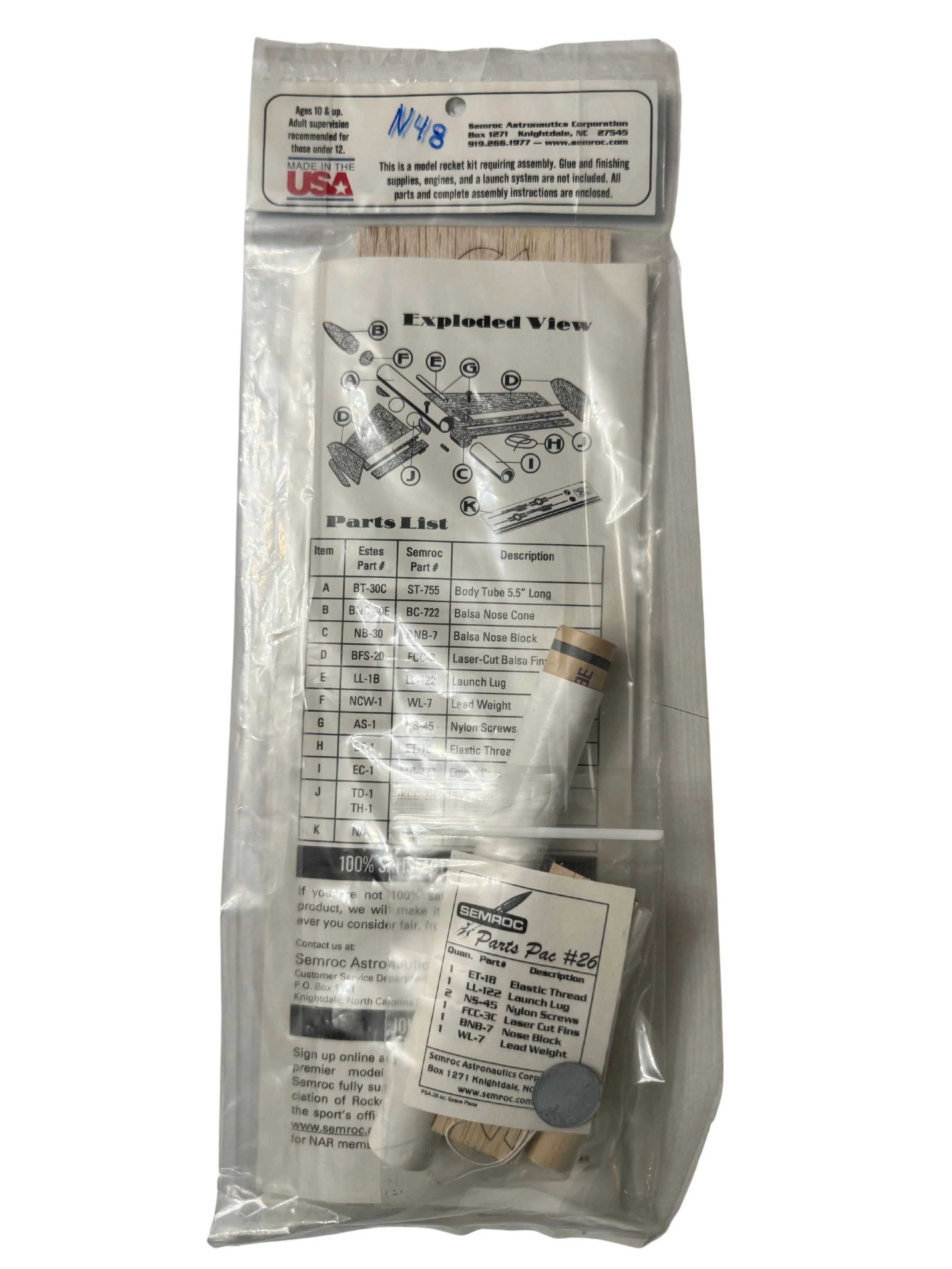 Buy Semroc Sprite Flying Model Rocket Kit - KV-86 — Launch Lab Rocketry