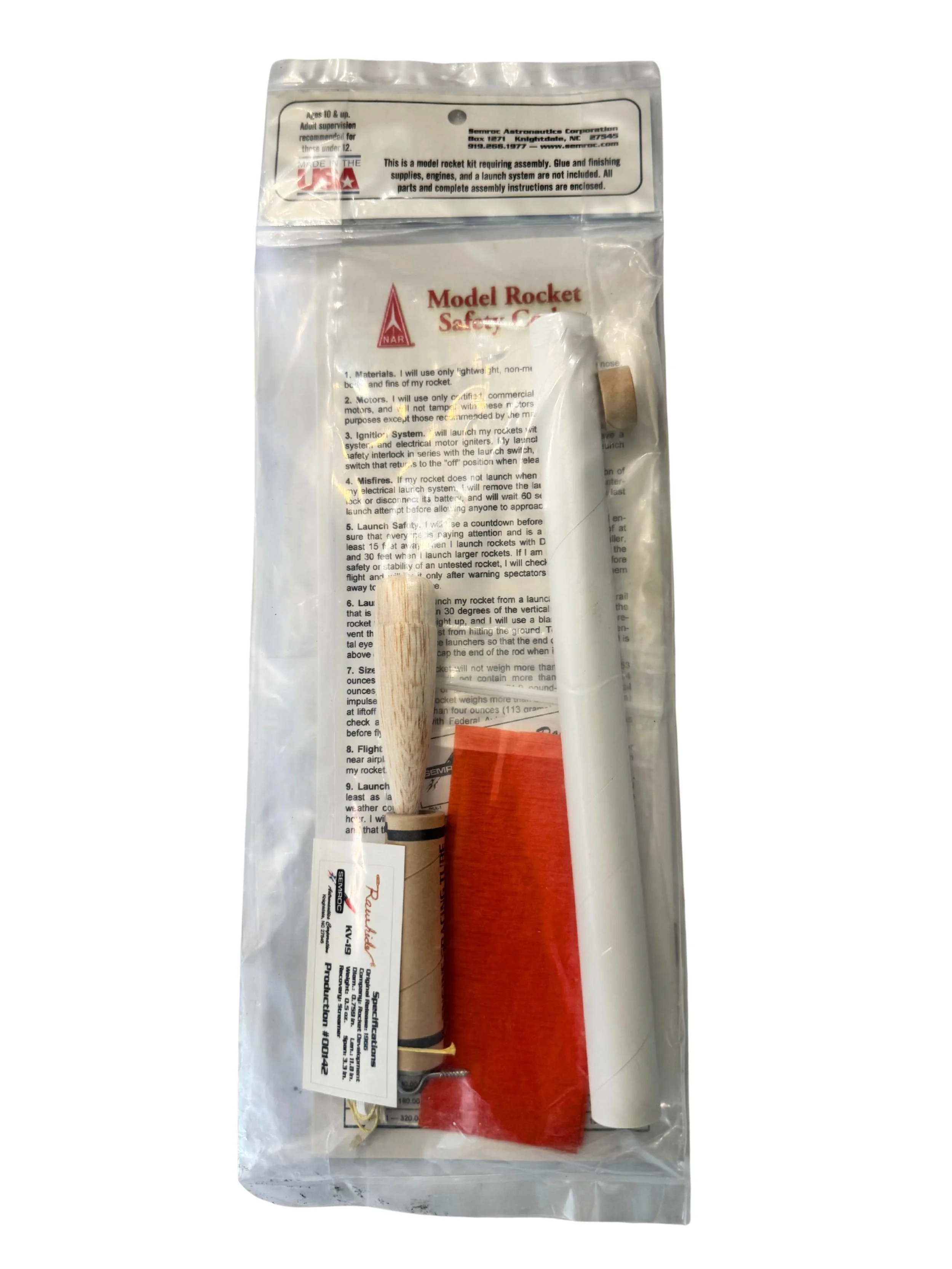 Buy Semroc Rawhide Flying Model Rocket Kit - #KV-19 — Launch Lab Rocketry