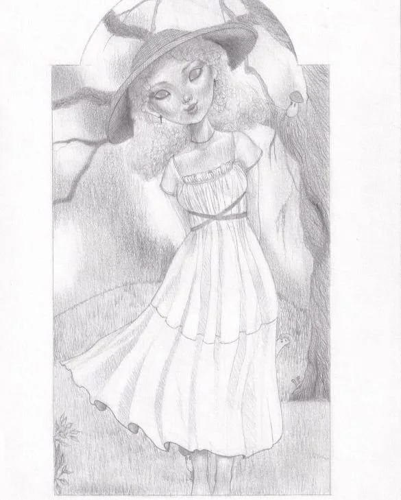 "A Summer Day" 2023; colored pencil