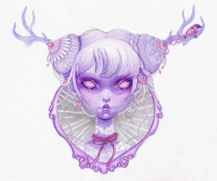 "Hollow" 2021; colored pencil, watercolor and graphite