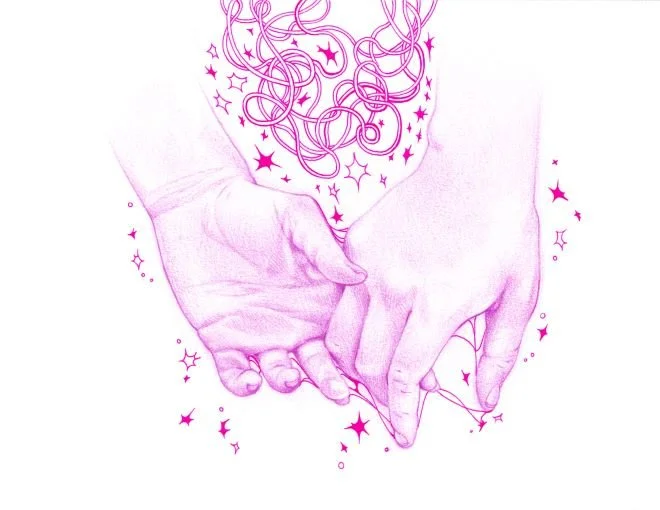 "Nurture" 2023; colored pencil and gel pen