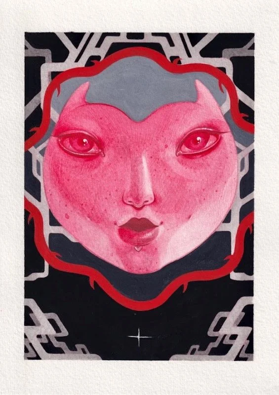 "specter" 2021; colored pencil, watercolor and acrylic gouache