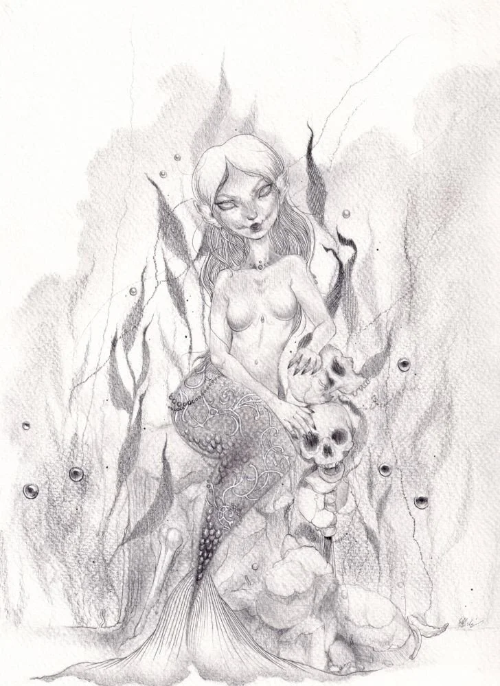 "Come" 2024; graphite