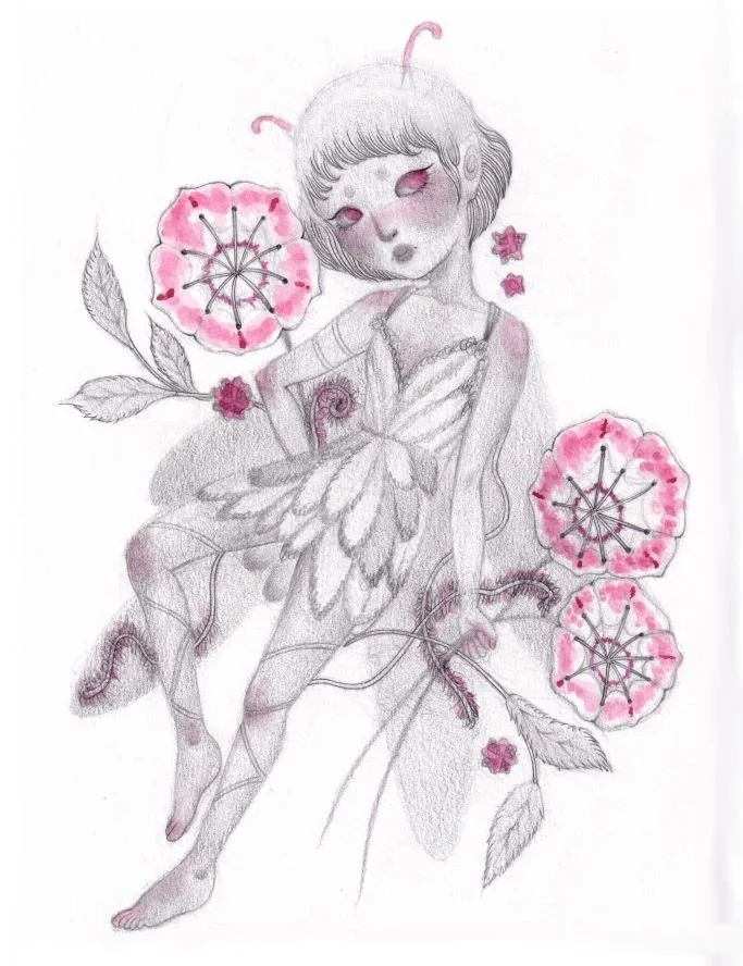 "the difference between poison and medicine" 2025; colored pencil and watercolor