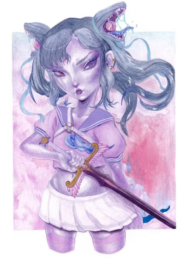 "Maki" 2021; colored pencil and watercolor; dtiys inspired by beachxghost (ig)