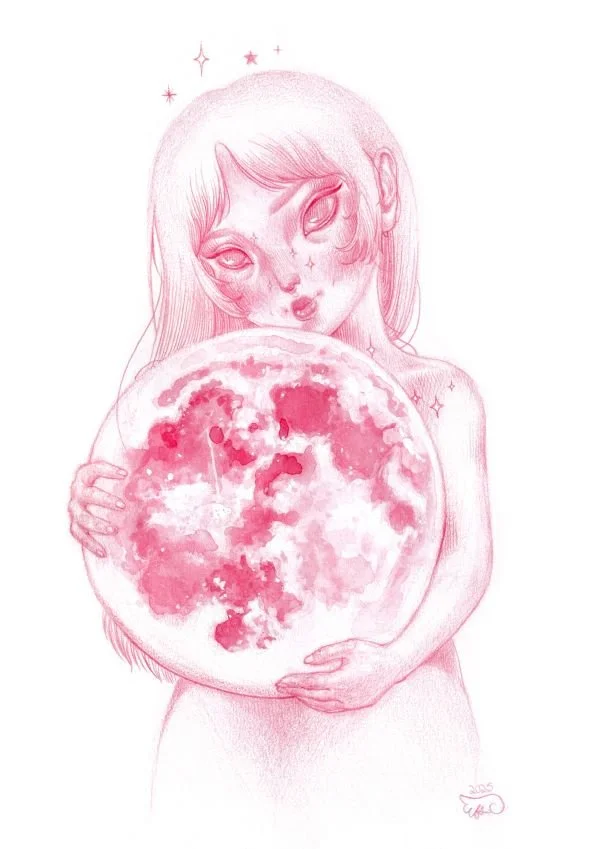 "Anima Mea" 2025; colored pencil, watercolor and gouache