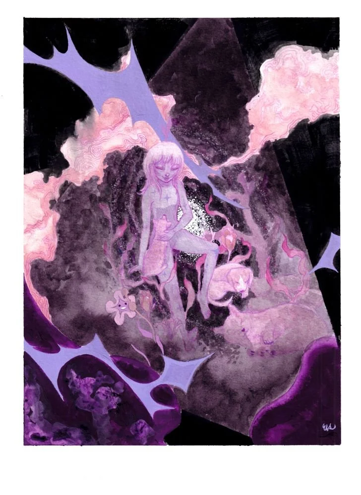 "See you later" 2023; colored pencil, watercolor and acrylic gouache