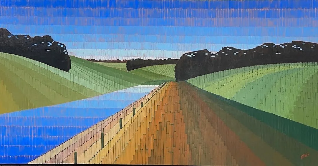 'East Valley Bellbrae Estate', 91 x 153 cm, acrylic on canvas, $1800.