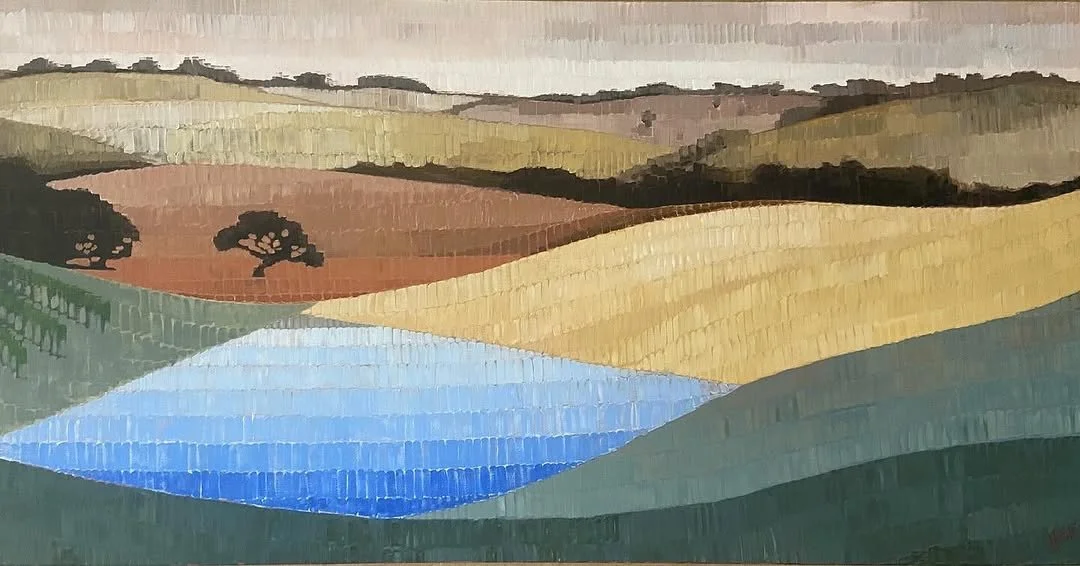 'West Valley Bellbrae Estate', 91 x 153 cm, acrylic on canvas. SOLD.