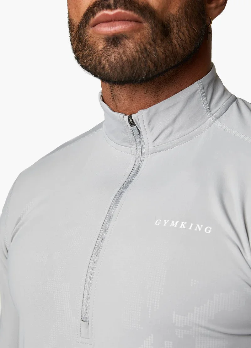 Gym King Debossed Camo 1/4 Zip Funnel