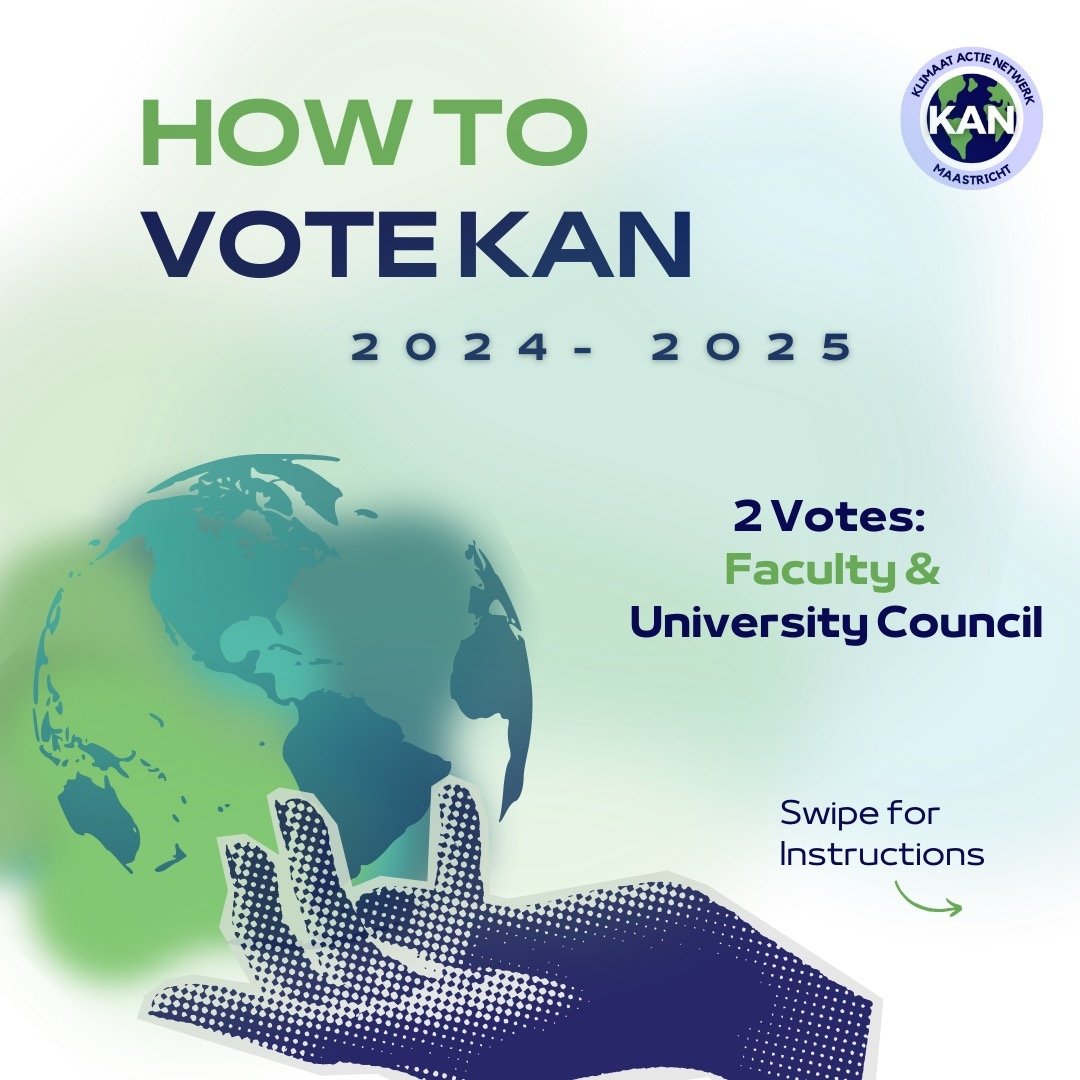 How to vote: 🗳️
1. Scan the QR-Code or log in to https://elections.maastrichtuniversity.nl
2. Log in with your student ID
3. Click on &ldquo;view lists&rdquo; and select &ldquo;KAN Party&rdquo;
4. You have 2 votes: Faculty &amp; University Council 
