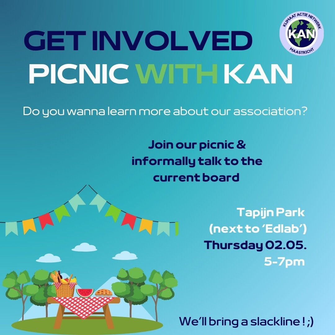 Join the Climate Action Network!💚🌍
Are you passionate about ecological &amp; social justice? Do you want to make UM and the world a better place? 🌎

📆 Join our Info picnic on Thursday 5th of May!

KAN is recruiting for 2024-2025 for:
- Board posi