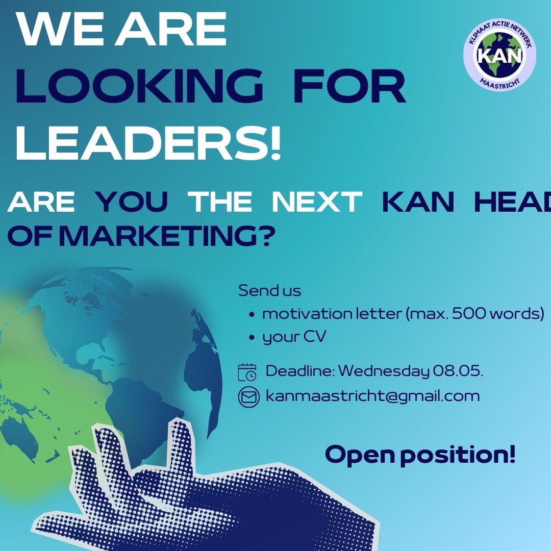 Are you KAN's new head of marketing &amp; communications? Apply until the 08.05. to kanmaastricht@gmail.com! 👏