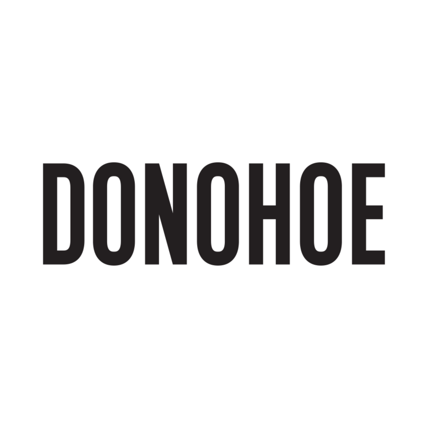 Bold black text on white background spelling 'DONOHOE'