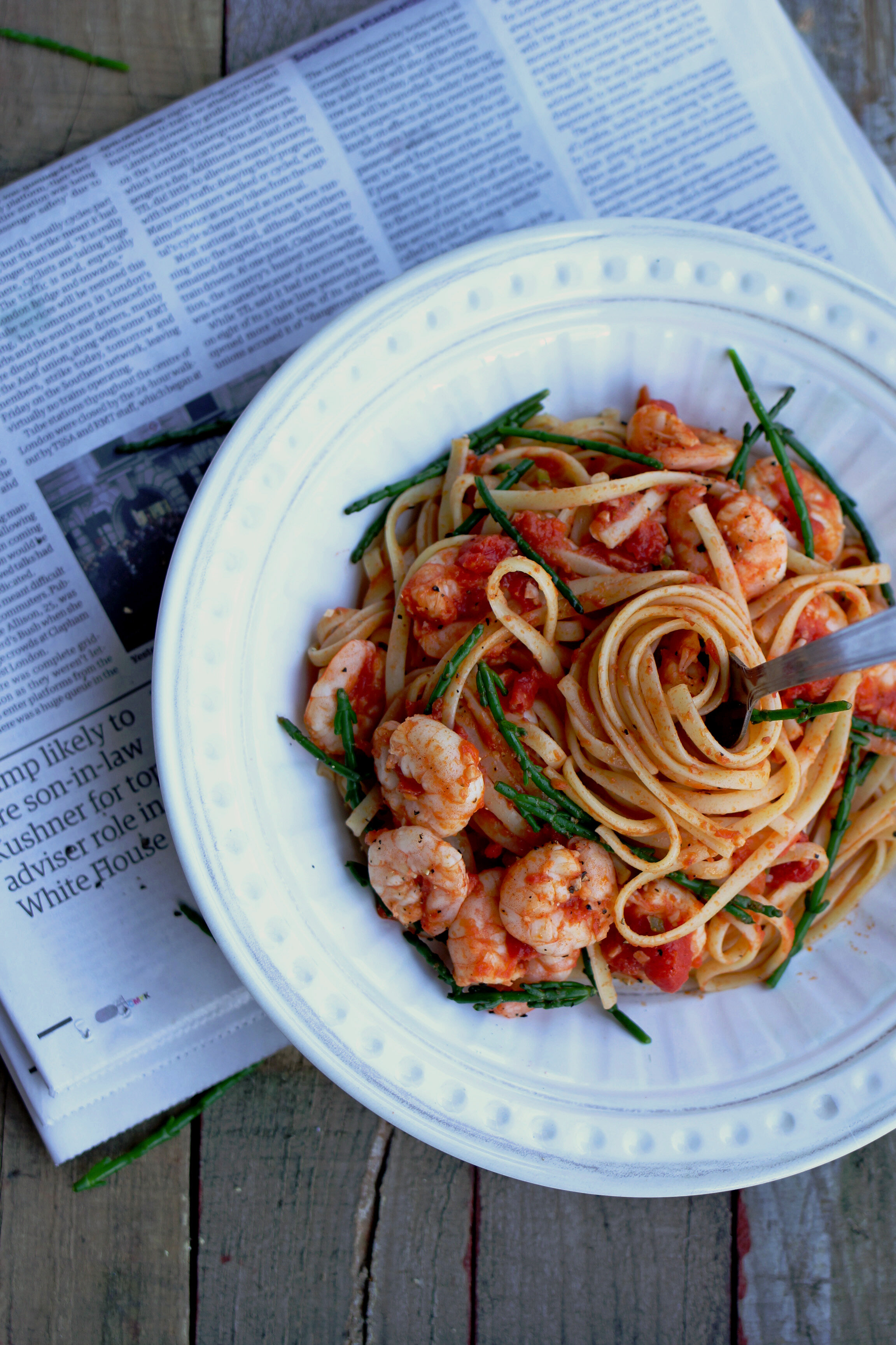 Spicy Prawn Linguine