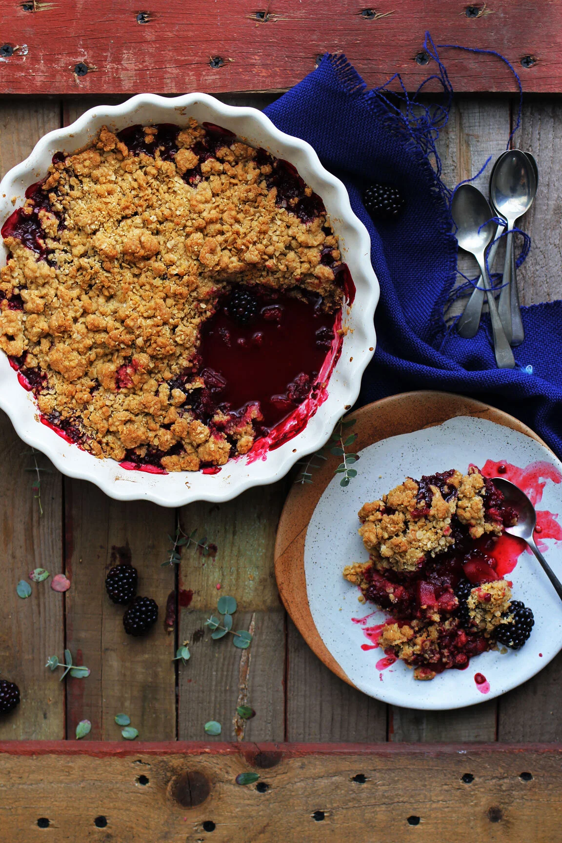 Spiced Blackberry & Pear Crumble