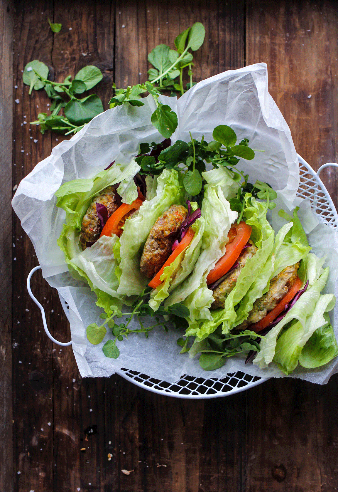 Asian Turkey & Carrot Burgers in Lettuce Cups