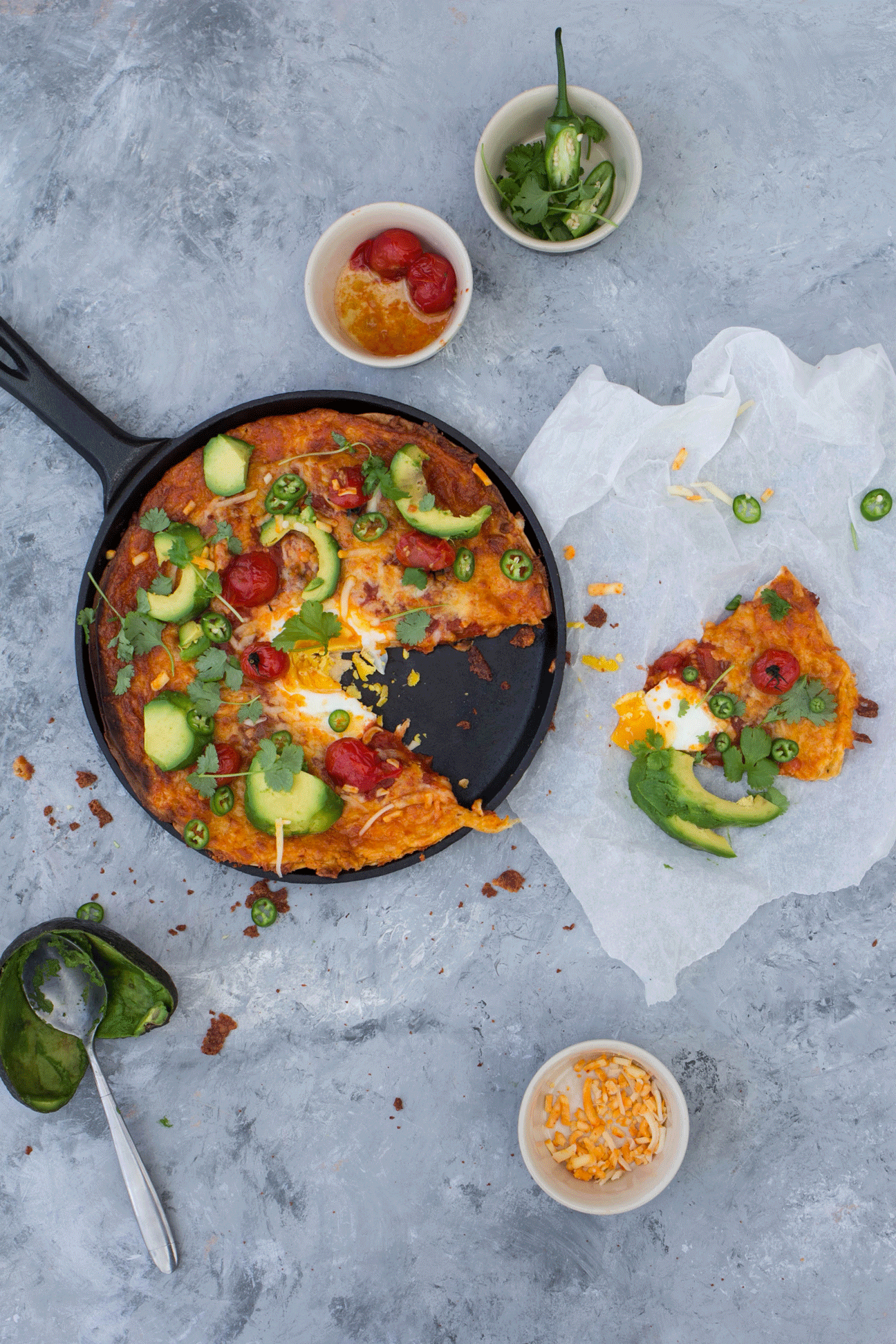 Loaded Tortilla Breakfast Pizza
