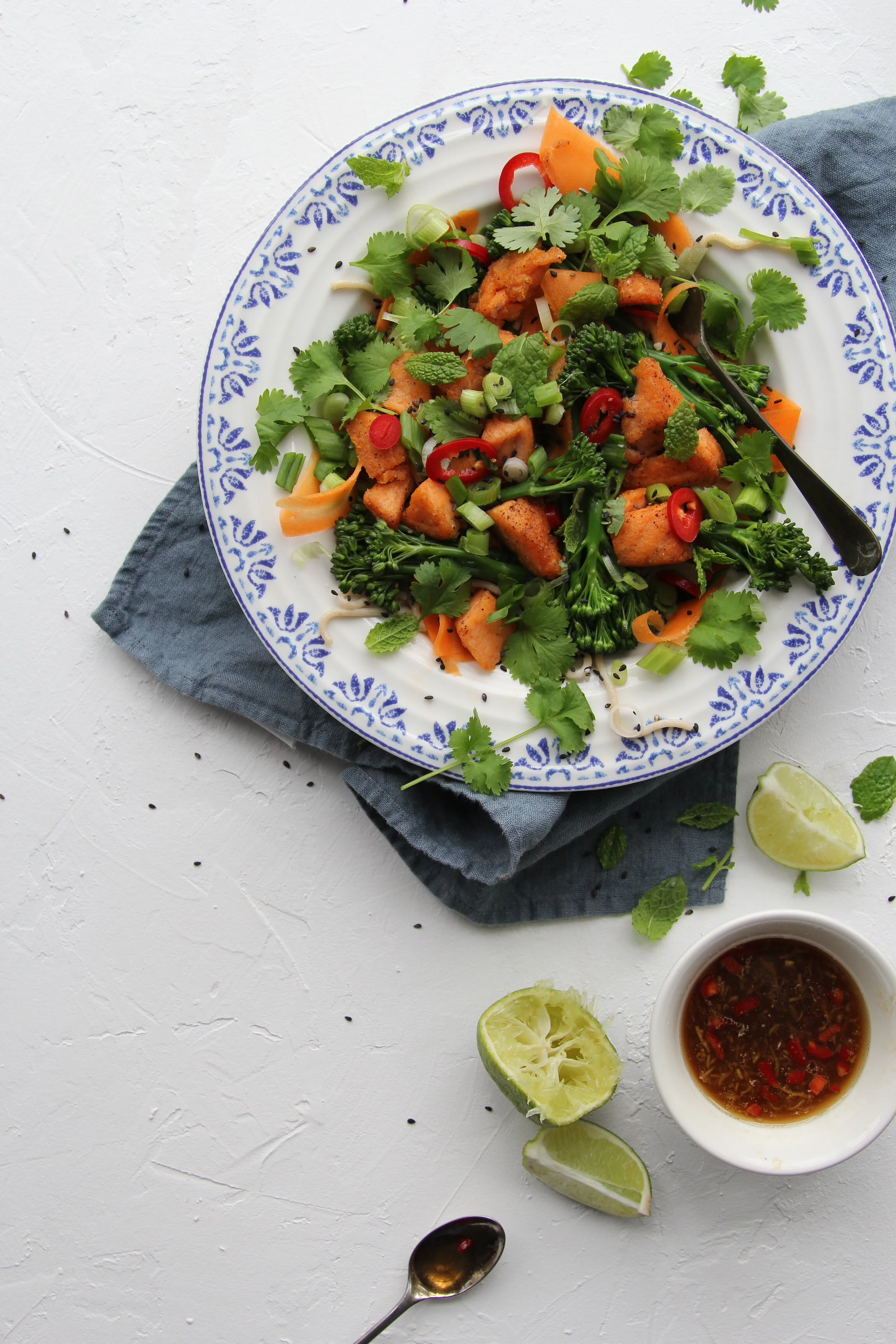 Thai Style Salmon & Noodle Salad