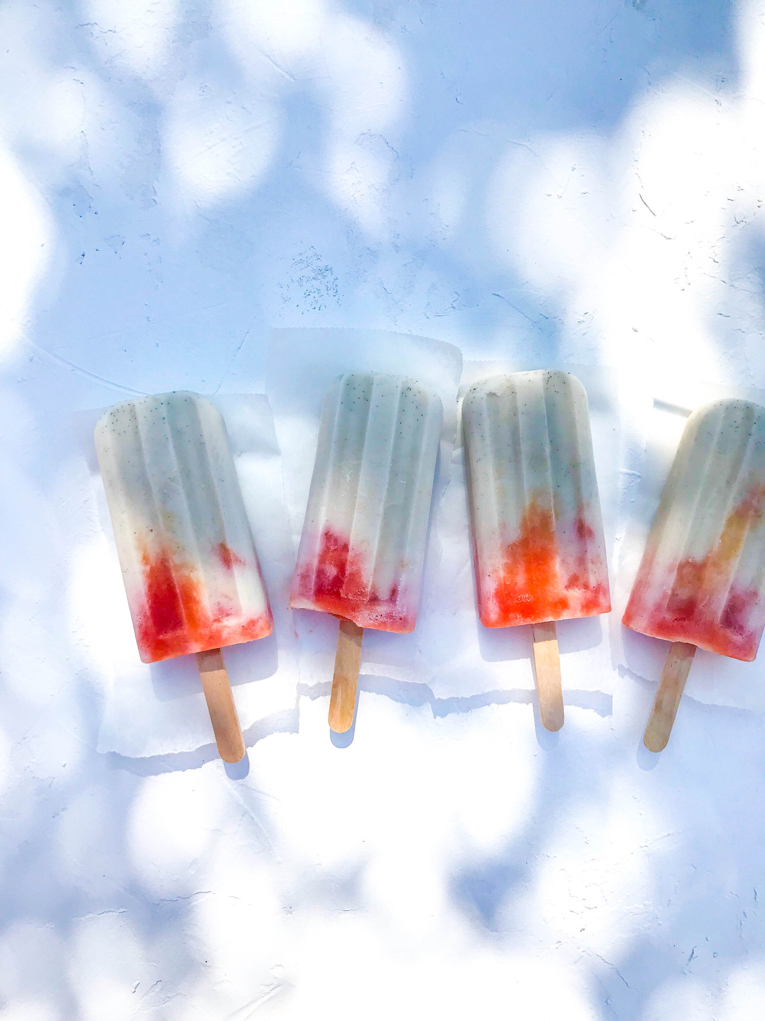 Roasted Peach & Vanilla Ice Lollies
