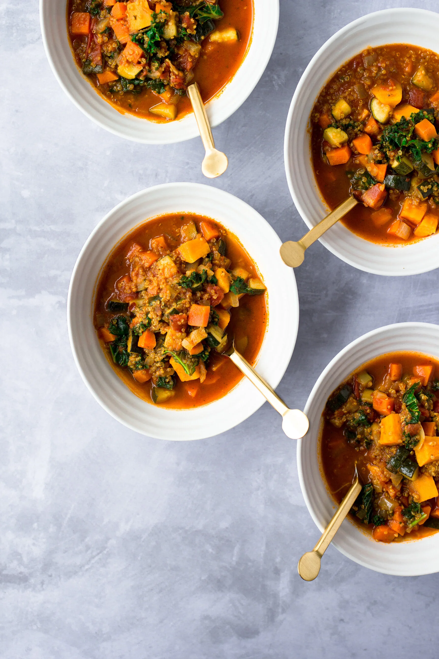 Chunky Vegetable & Spicy Tomato Soup with Quinoa