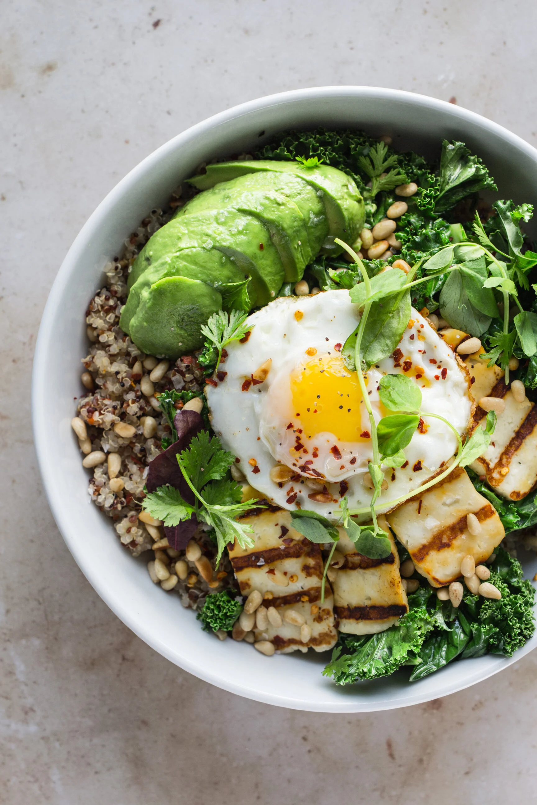 Halloumi and Quinoa Breakfast Bowl