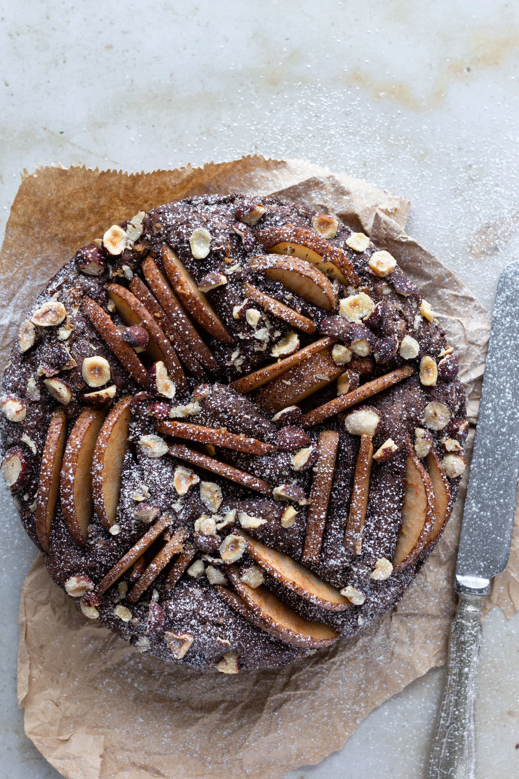 Vegan Chocolate, Pear and Cardamom Cake
