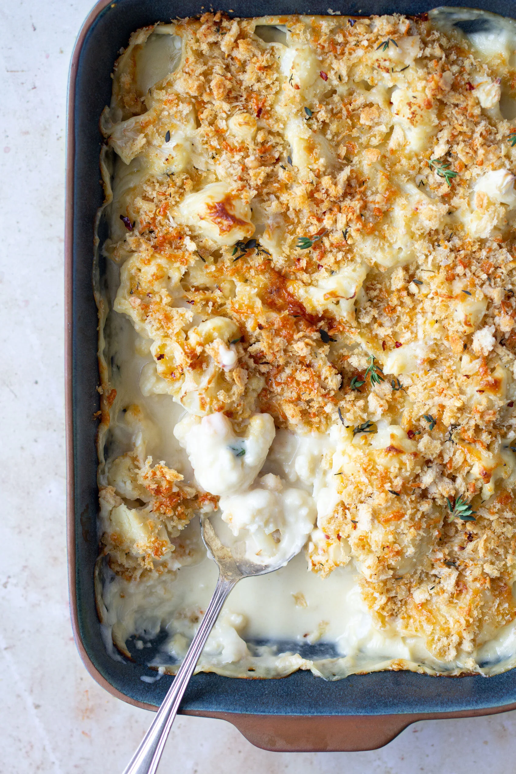 Cauliflower Cheese with Garlic and Thyme Crumb