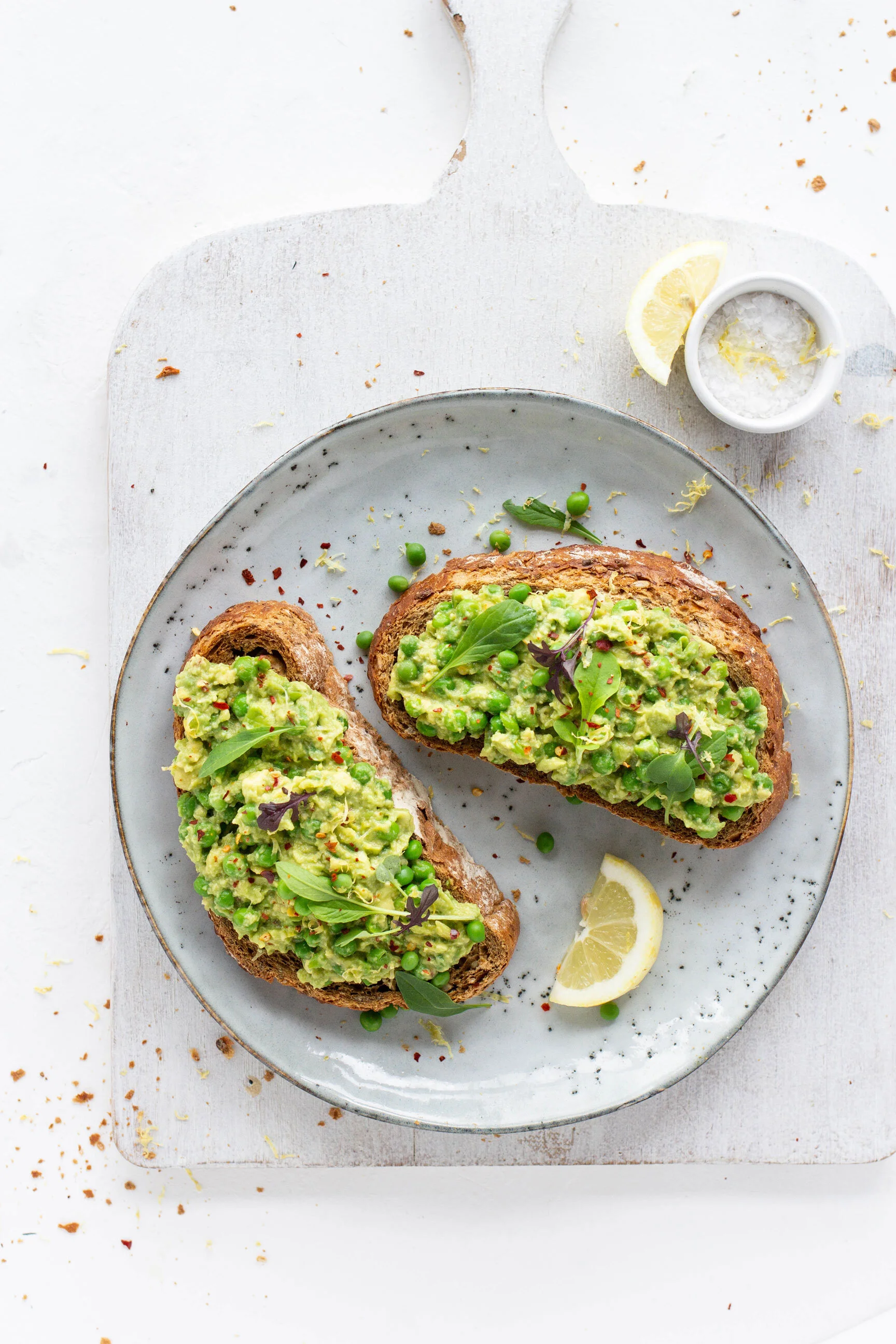 Smashed Peas and Avocado on Toast