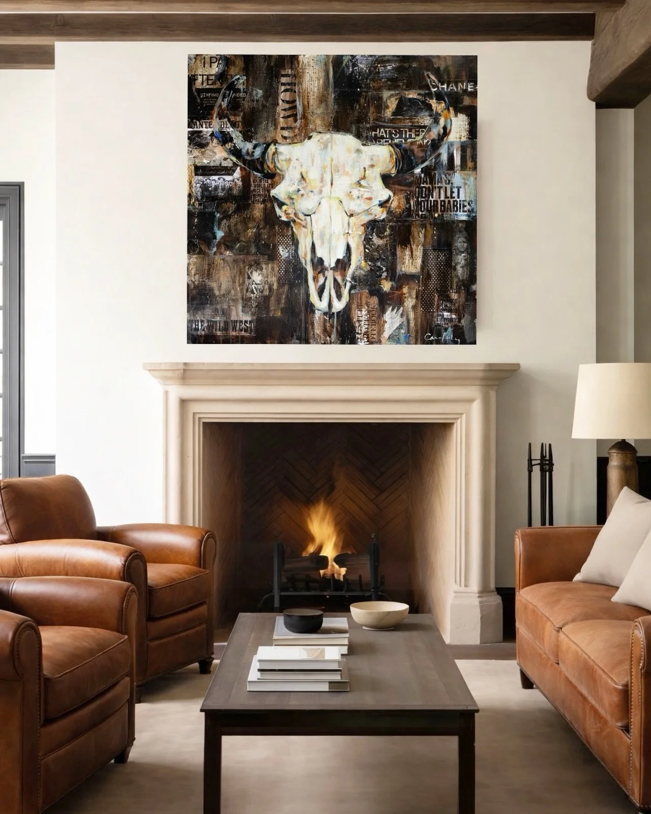 Staying Grounded is a mixed media bison that reflects the quiet strength of faith&mdash;endurance shaped through trust and a living hope. Layered textures of vintage collage material and weathered surfaces point to a life rooted in what is eternal, i