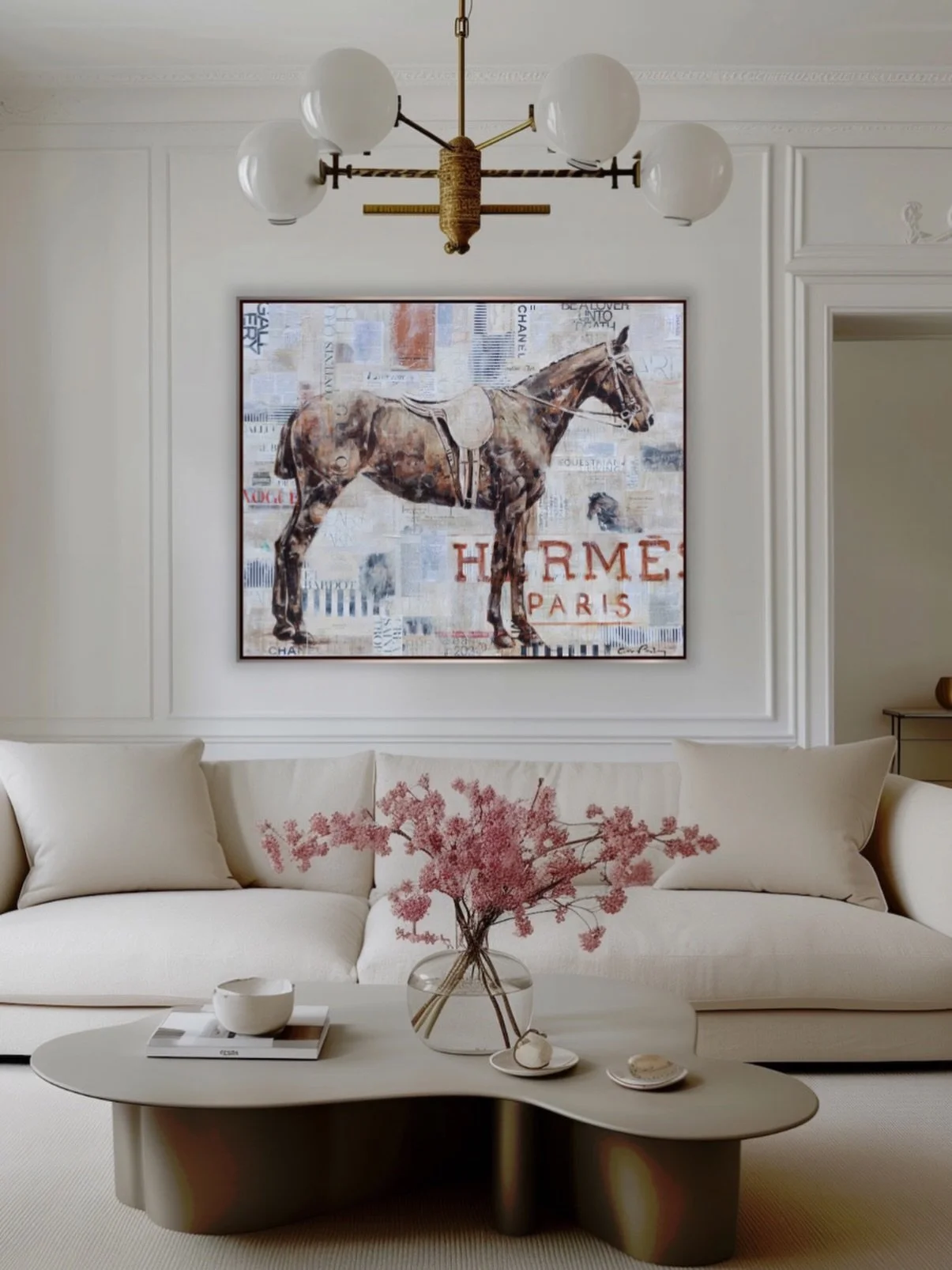 It's so fun experimenting with my art in different room schemes thanks to apps like @smartistapp and @artroomsapp.  I prefer transitional interiors w antiques but I love this modern living room.  Modern interiors can often look cold but this one is w