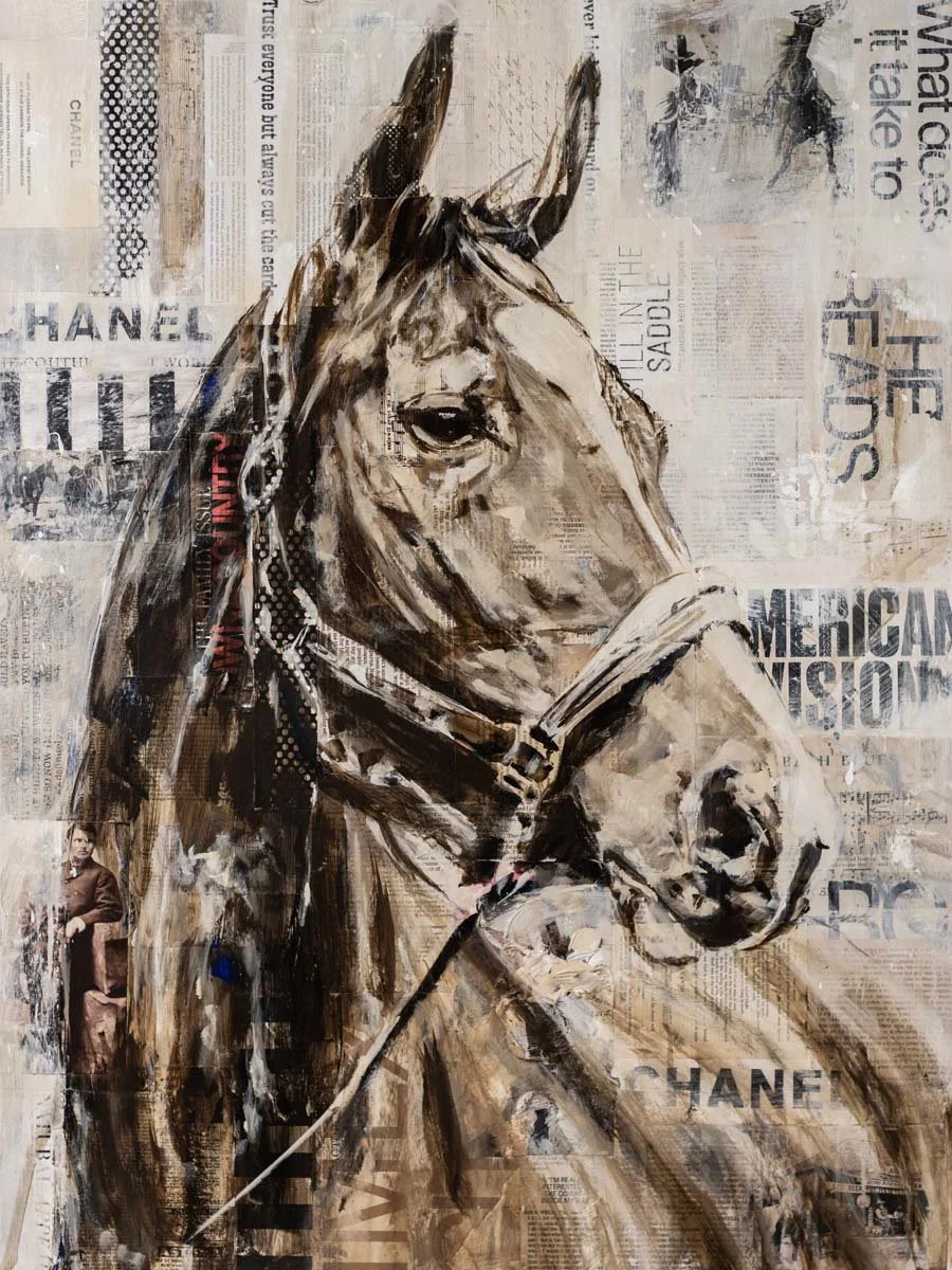 American Vision, mixed media on canvas, 30 x 40, $6400, Carrie Penley Studio