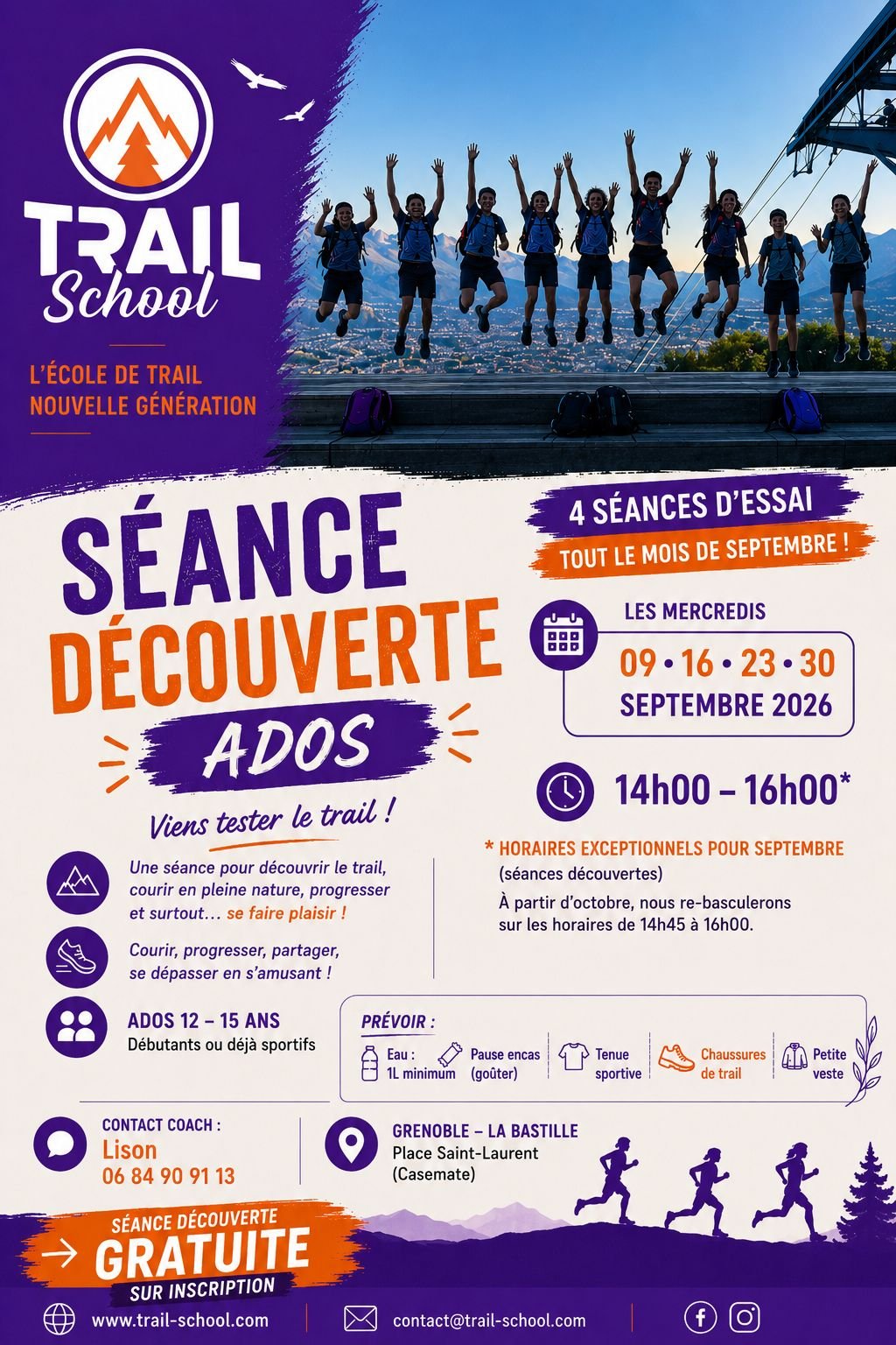 🏃‍♀️⛰️ LES MERCREDIS DÉCOUVERTE TRAIL – SPÉCIAL ADOS !