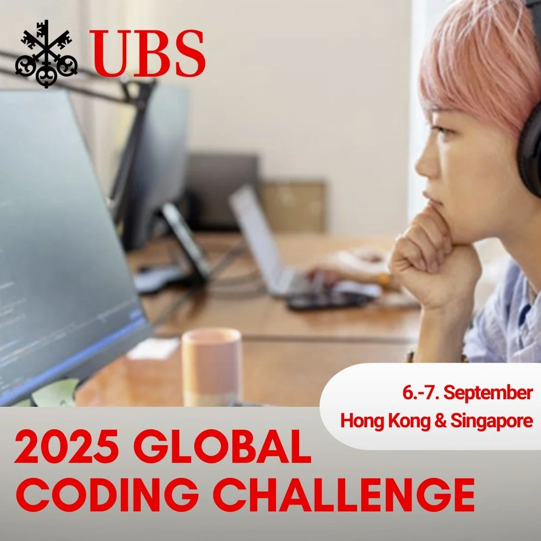 🚀 UBS Global Coding Challenge 2025 🚀

UBS is inviting all tech-savvy minds out there for the 2025 Global Coding Challenge! 💻✨ 

Ready to solve real‑world coding challenges, build cool things, and meet like‑minded people from all over the world? 🌍