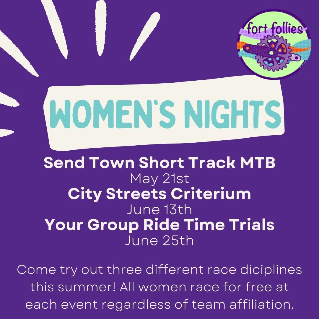 🎉 We are excited to announce that we will be putting on a 3-part series this summer that aims to introduce and encourage more women to participate in our local grassroots races!

🚵&zwj;♀️ First up is @sendtownbikeclub Short Track MTB racing on May 