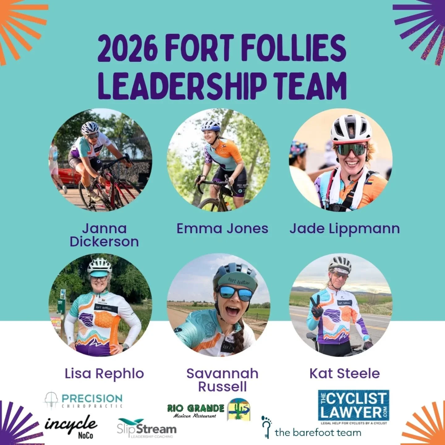 The 2026 season is just starting to kick off so we wanted to introduce our leadership team for the year! 

👋 Some quick intros and roles:
➡ Janna Dickerson: Women's Ambassador for the @focofondo and point person for the Women's Gravel Weekend, ride 